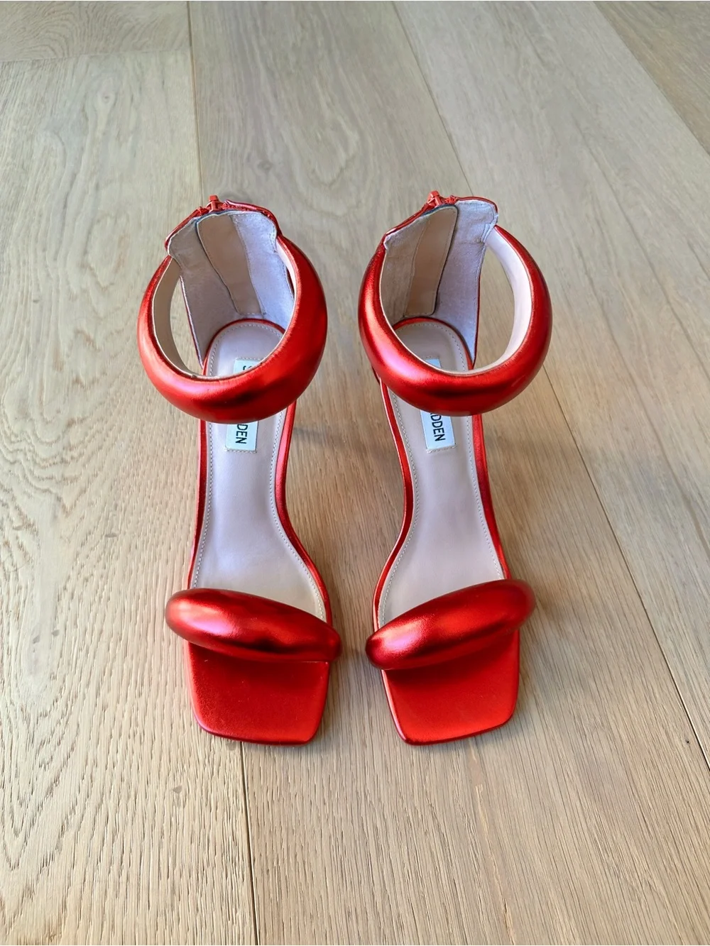 Steve Madden Partay Bijoux Inspired Heels Metallic Red